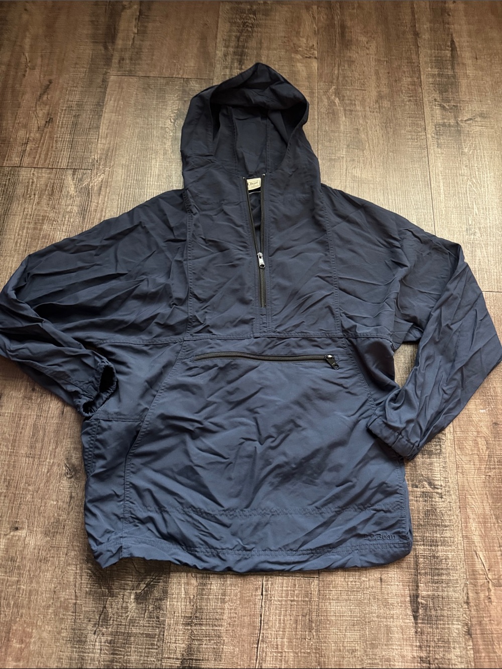 L.L. Bean Vintage Navy Blue Pullover Windbreaker  NWOT